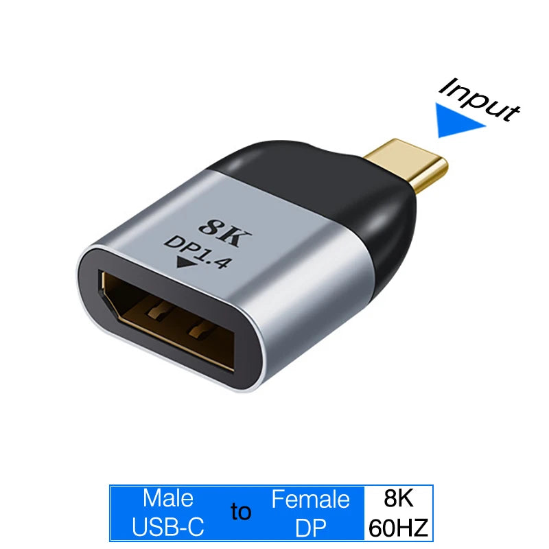 USB C To HDMI Adapter 4K 8K 60HZ Cable USB Type-C to DP miniDP 1.4 Converter VGA HDTV Displayport Adapter for MacBook M2 M3 Air