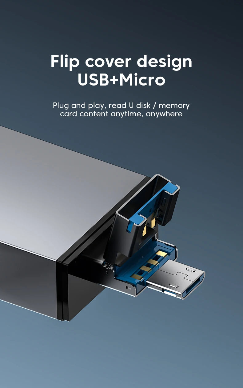 Elough 7 In 1 Multifunction Usb 3.0 Card Reader Micro SD TF Card Memory Reader USB Flash Drive Type C Card Adapter OTG