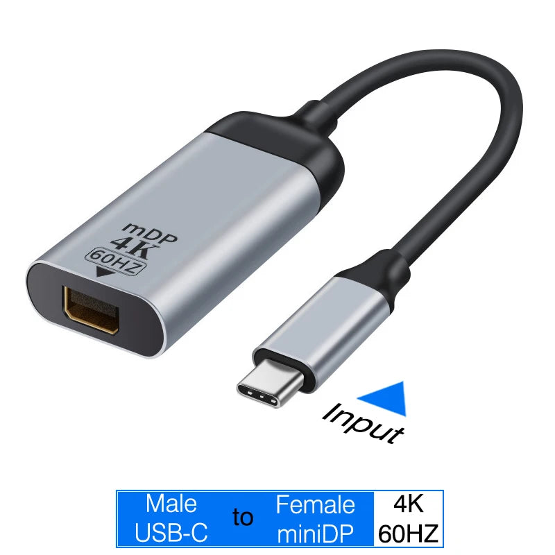USB C To HDMI Adapter 4K 8K 60HZ Cable USB Type-C to DP miniDP 1.4 Converter VGA HDTV Displayport Adapter for MacBook M2 M3 Air