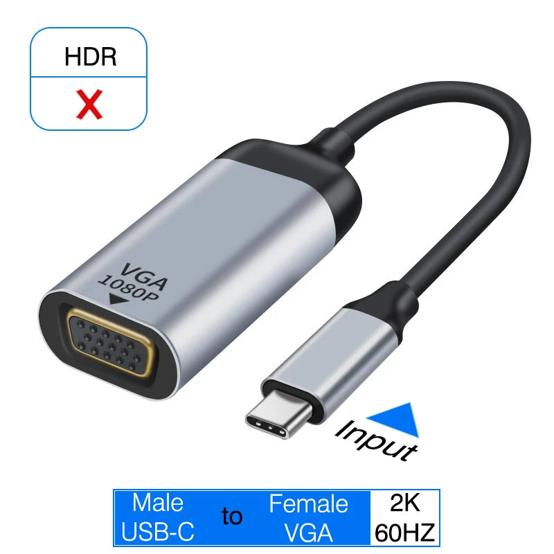 USB C To HDMI Adapter 4K 8K 60HZ Cable USB Type-C to DP miniDP 1.4 Converter VGA HDTV Displayport Adapter for MacBook M2 M3 Air