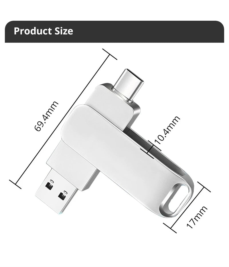 USB C Type C USB3.0 Flash Drive 32GB 64GB 128GB 256GB Pen Drive for Huawei and Andriods SmartPhone