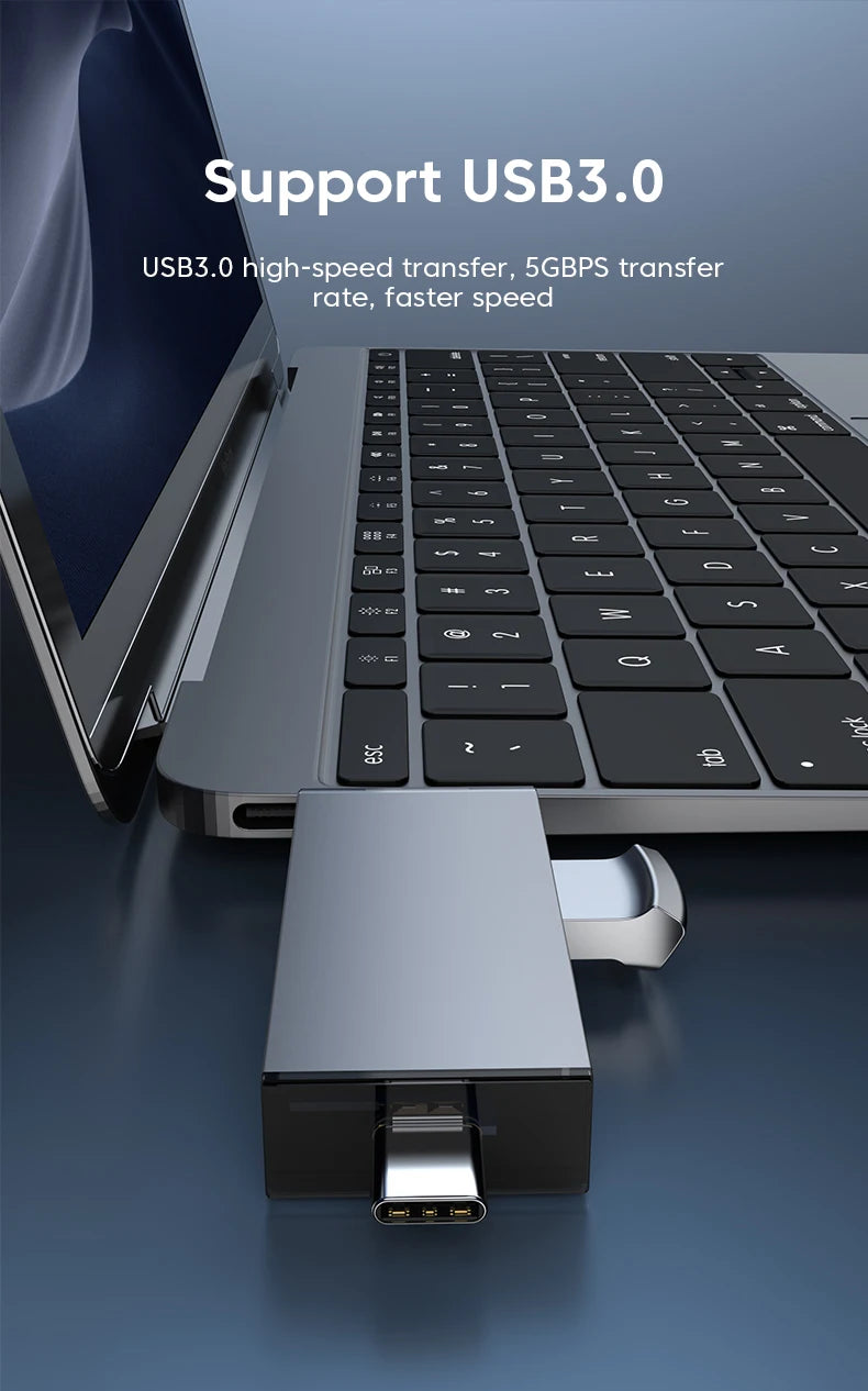 Elough 7 In 1 Multifunction Usb 3.0 Card Reader Micro SD TF Card Memory Reader USB Flash Drive Type C Card Adapter OTG
