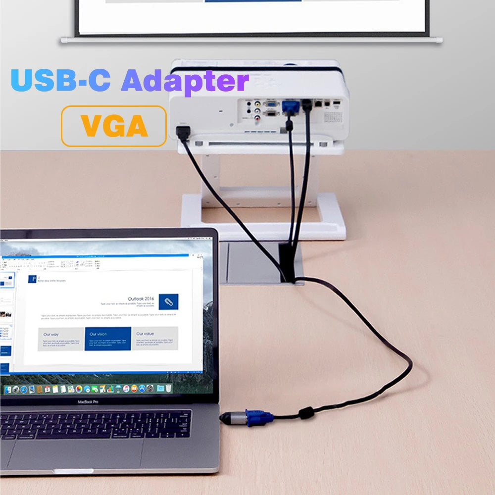 USB C To HDMI Adapter 4K 8K 60HZ Cable USB Type-C to DP miniDP 1.4 Converter VGA HDTV Displayport Adapter for MacBook M2 M3 Air