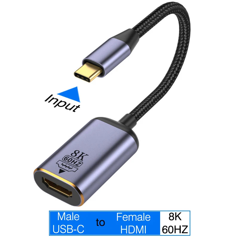 USB C To HDMI Adapter 4K 8K 60HZ Cable USB Type-C to DP miniDP 1.4 Converter VGA HDTV Displayport Adapter for MacBook M2 M3 Air
