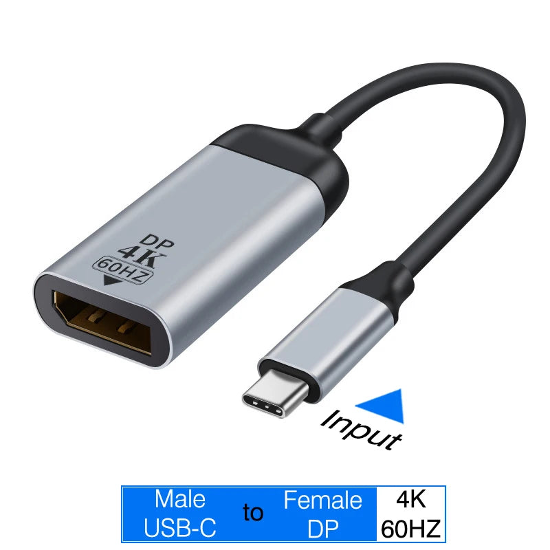USB C To HDMI Adapter 4K 8K 60HZ Cable USB Type-C to DP miniDP 1.4 Converter VGA HDTV Displayport Adapter for MacBook M2 M3 Air