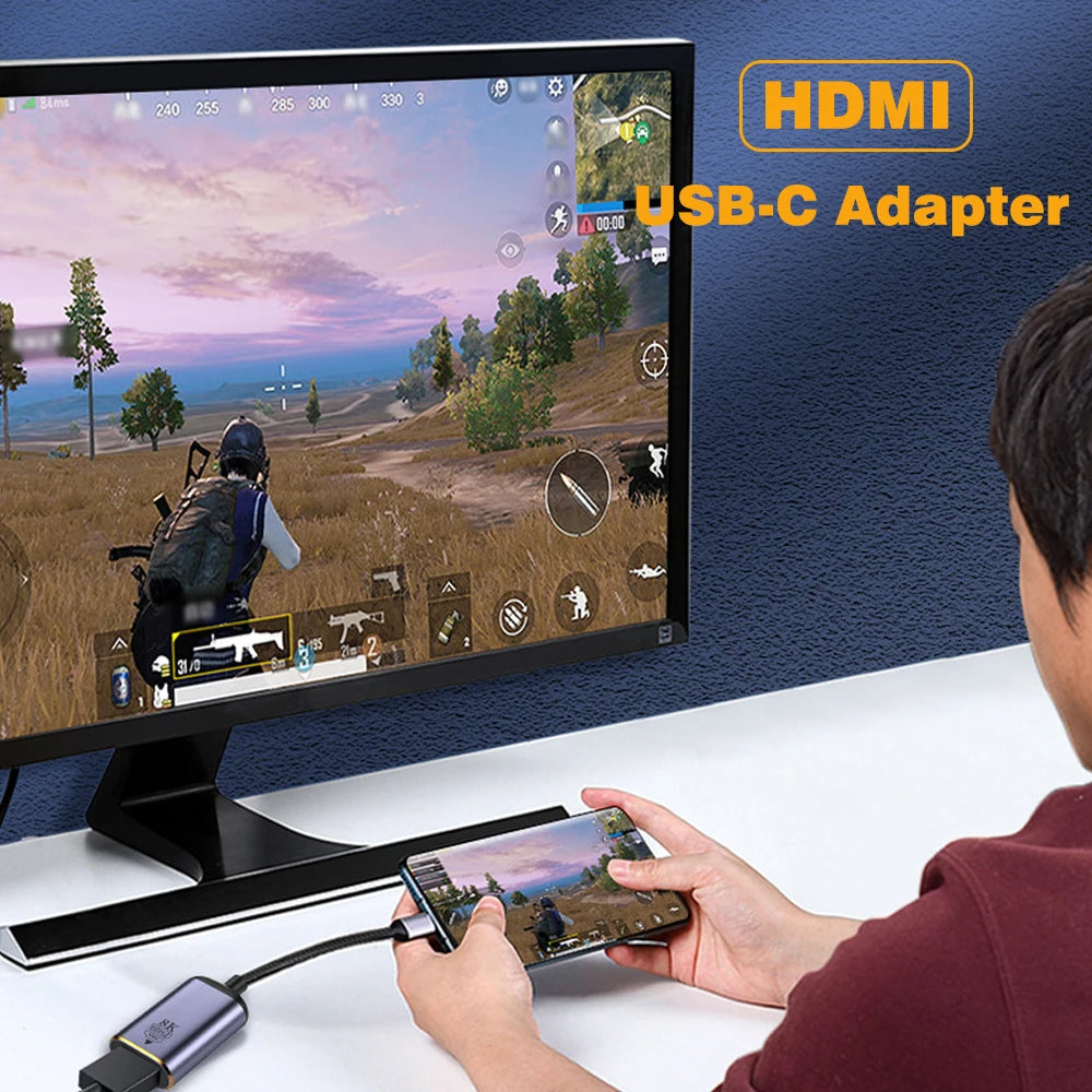 USB C To HDMI Adapter 4K 8K 60HZ Cable USB Type-C to DP miniDP 1.4 Converter VGA HDTV Displayport Adapter for MacBook M2 M3 Air
