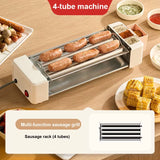 Multifunctional Sausage Roaster Hotdog Maker Automatic Rotating Barbecue Machine Thermostatic Fast Heating Corn Lamb Chop Grill