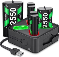 Charger for Xbox One Controller Battery Pack, 4X 2550Mah Xbox 1 Rechargeable Battery Packs Charging Station, Xbox One Battery Charger Accessories Kit for Xbox Series X|S/One S|X/One Elite Controllers