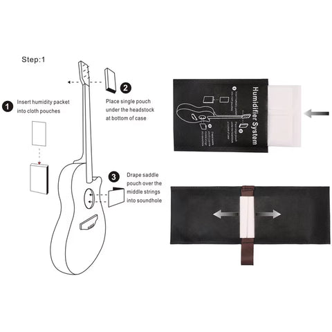 Guitar Humidifier System Acoustic/Classical Guitar Moisturize Bags Automatic Control Guitar Sound Hole Humidifier Anti-Dry