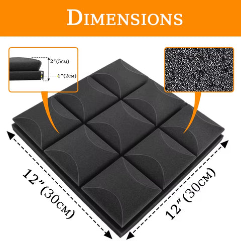 TOUO Acoustic Foam Panels 6-24 Pcs Soundproof Foam Wall Panels Studio Sound Proof Foam Soundproofing on the Wall KTV Room