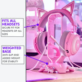 Gaming Headphone Stand | Pink Headset Stand | RGB Headset Holder for Desk with Mouse Bungee and USB Hub | Cute Headphone Stand for Gamer Girl Accessories