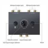 Audio Switcher Splitter Bi-Directional Audio Switcher with Mute Button 2X1 / 1X2 L / R RCA Stereo Audio Switch Audio Splitter