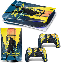 PS5 Skin Sticker Pretty Pattern Full Wrap Skin Protective Film Sticker Compatible with PS5 -- Cyberp