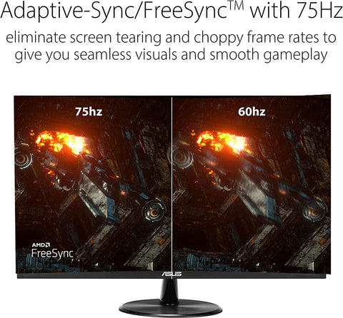 VP279HE 27” Monitor, 1080P Full HD, 75Hz, IPS, Adaptive-Sync/Freesync, Eye Care, HDMI VGA, Frameless, Low Blue Light, Flicker Free, VESA Wall Mountable