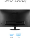 VP279HE 27” Monitor, 1080P Full HD, 75Hz, IPS, Adaptive-Sync/Freesync, Eye Care, HDMI VGA, Frameless, Low Blue Light, Flicker Free, VESA Wall Mountable