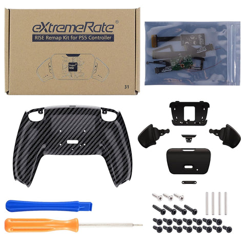 Graphite Carbon Fiber Back Paddles Programable Rise Remap Kit for PS5 Controller, Upgrade Board & Redesigned Back Shell & Buttons Attachment for PS5 Controller - Controller NOT Included