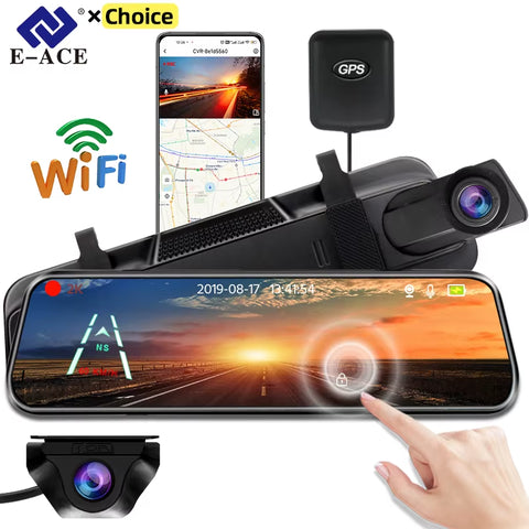 Dash Cam Touch GPS WIFI 24H Night Vision 10 Inch 2.5K+1080P Rearview Mirror Sony Rear Camera Car DVR Black Box 70Mai Dashcam