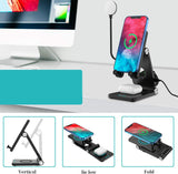 Wireless Charger, 4 in 1 Portable Foldable Wireless Charging Station, LED Desk Lamp for Iwatch,Airpods 3/2, Iphone 11/12 Series/Xs MAX/XR/XS/X/8/8 plus (QC Adapter Is Include).