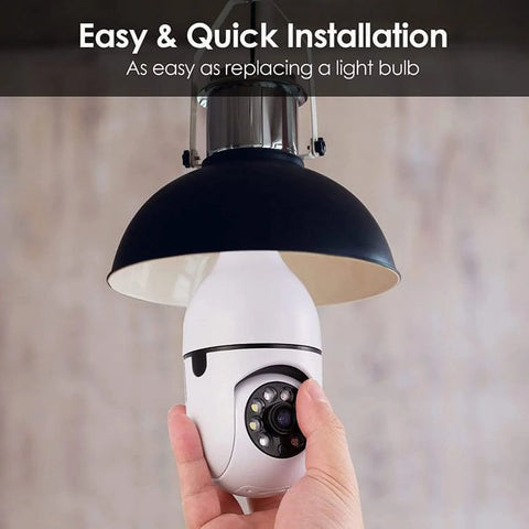 E27 Base Wireless Light Bulb Camera – 1080P HD, 360° View, Motion Detection, Two-Way Audio, Night Vision