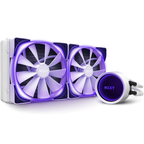 Kraken X63 RGB 280Mm - RL-KRX63-RW - AIO RGB CPU Liquid Cooler - Rotating Infinity Mirror Design - Powered by CAM V4 - RGB Connector - Aer RGB V2 140Mm Radiator Fans (2 Included) - White