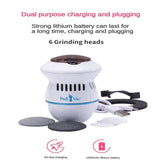 Electric Foot Grinder with Automatic Vacuum USB Rechargeable Two-Speed Adjustment and 6 Grinding Heads Callus Dead Skin Removal