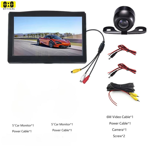 Car Monitor Reverse Camera 4.3-Inch Screen Car Rear View Camera Backup Camera 12IR Night Camera 12 LED Super Night Car Monitor