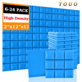 TOUO Acoustic Foam Panels 6-24 Pcs Soundproof Foam Wall Panels Studio Sound Proof Foam Soundproofing on the Wall KTV Room