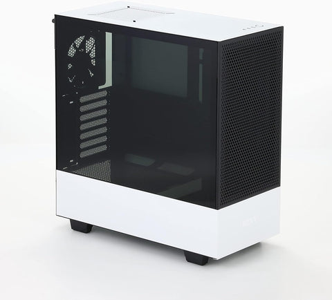 H510 Flow - CA-H52FW-01 - Compact ATX Mid-Tower PC Gaming Case - Perforated Front Panel - Tempered Glass Side Panel - Cable Management System - Water-Cooling Ready - White/Black