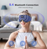 Sleep Mask with Bluetooth Headphones Wireless,  3D Eye Mask for Sleeping Headphones Women Men with Noise Canceling Earbuds, Thin Speaker, Blackout, 15 Hours for Travel, Meditation, CPAP Users