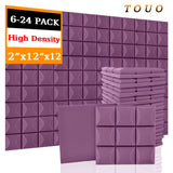 TOUO Acoustic Foam Panels 6-24 Pcs Soundproof Foam Wall Panels Studio Sound Proof Foam Soundproofing on the Wall KTV Room