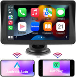 7" Touch Screen 2K Portable Car Wireless Apple Carplay&Androi