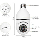 E27 Base Wireless Light Bulb Camera – 1080P HD, 360° View, Motion Detection, Two-Way Audio, Night Vision