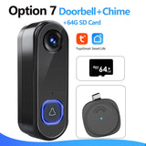 TUYA Video Doorbell Camera P2P Wifi Video Door Phone Intercom 1080P Two-Way Audio Smart Door Bell Google Home Alexa Doorbell