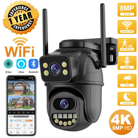 8MP/4MP HD Outdoor WiFi IP Camera – Ultimate Home Security Solution