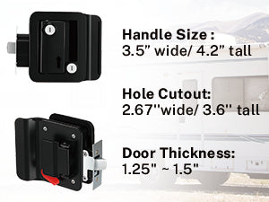 DaierTek RV Trailer Camper Entry Door Lock RV Door Lock Replacement Double Open Door With Deadbolt Computer Key Door Handle