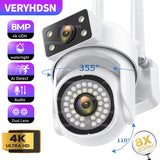 8MP Dual-Lens PTZ Wireless Security Camera - Full HD with Motion Detection &amp; 8X Digital Zoom