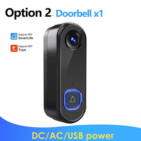 TUYA Video Doorbell Camera P2P Wifi Video Door Phone Intercom 1080P Two-Way Audio Smart Door Bell Google Home Alexa Doorbell