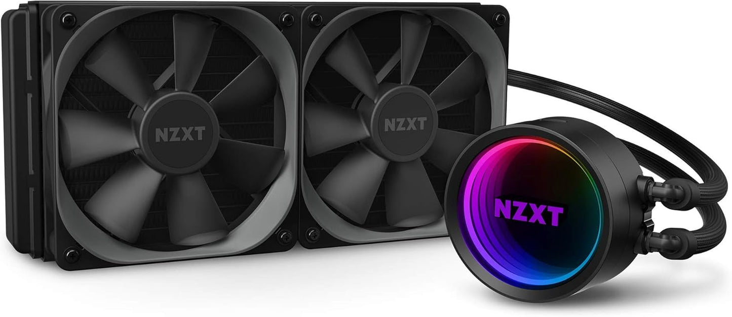 Kraken X53 240Mm - RL-KRX53-01 - AIO RGB CPU Liquid Cooler - Rotating Infinity Mirror Design - Improved Pump-Powered by CAM V4-RGB Connector-Aer P 120Mm Radiator Fans (2 Included), Black, X Gen 3