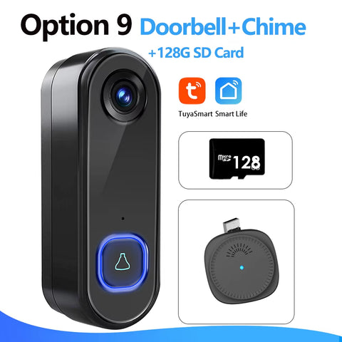 TUYA Video Doorbell Camera P2P Wifi Video Door Phone Intercom 1080P Two-Way Audio Smart Door Bell Google Home Alexa Doorbell