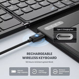 Foldable Bluetooth Keyboard Portable Full Size Folding Keyboard with Touchpad Wireless Travel Keyboard for Windows/Ios/Android