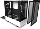 H510 Flow - CA-H52FW-01 - Compact ATX Mid-Tower PC Gaming Case - Perforated Front Panel - Tempered Glass Side Panel - Cable Management System - Water-Cooling Ready - White/Black