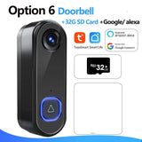 TUYA Video Doorbell Camera P2P Wifi Video Door Phone Intercom 1080P Two-Way Audio Smart Door Bell Google Home Alexa Doorbell