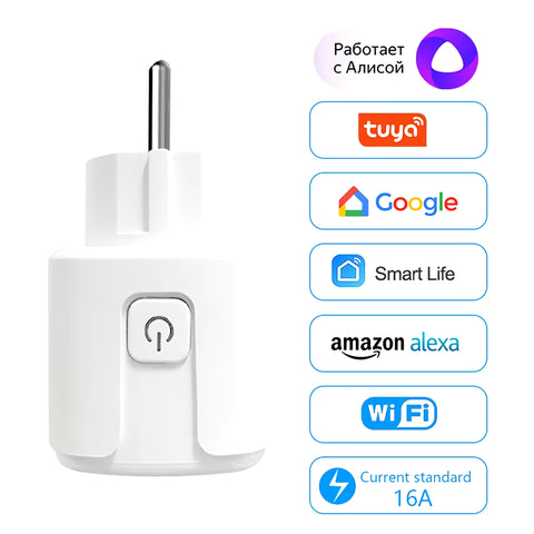 Wifi Smart Plug Sockets | 16A EU Smart WiFi Plug