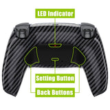 Graphite Carbon Fiber Back Paddles Programable Rise Remap Kit for PS5 Controller, Upgrade Board & Redesigned Back Shell & Buttons Attachment for PS5 Controller - Controller NOT Included