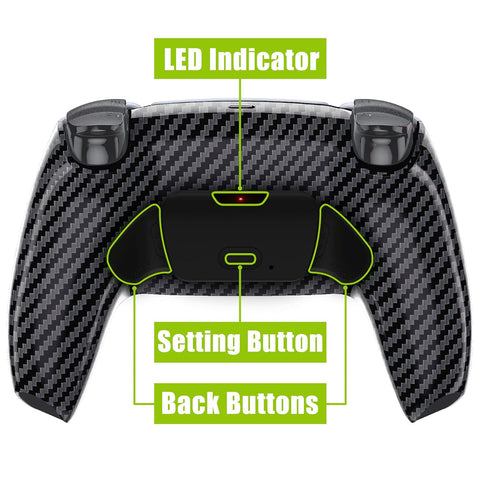 Graphite Carbon Fiber Back Paddles Programable Rise Remap Kit for PS5 Controller, Upgrade Board & Redesigned Back Shell & Buttons Attachment for PS5 Controller - Controller NOT Included