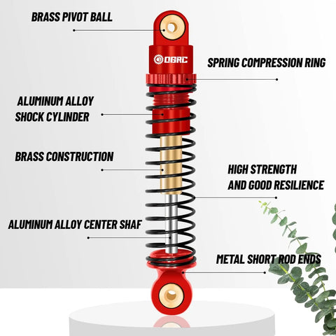 Esilun RC Shocks Absorber Aluminum Front&Rear Shock Damper for Axial SCX24 C10 JLU Deadbolt Gladiator Bronco Upgrade Accessories