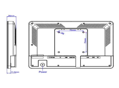 Android PoE industry tablet wall mounted 10 inch, WIfi, RJ45, Bluetooth, VESA, customized bracket-best tablet for industrial use