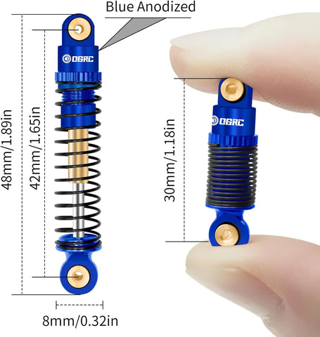 Esilun RC Shocks Absorber Aluminum Front&Rear Shock Damper for Axial SCX24 C10 JLU Deadbolt Gladiator Bronco Upgrade Accessories