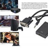 Full HD 1080P VGA to HDMI-compatible Converter Adapter Cable With Audio Output VGA HD Adapter for PC laptop to HDTV Projector