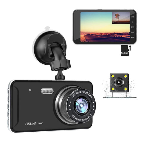 Anfilite 4.0" Car Dvr Camera Full HD 1080P Dash Cam Auto Registrator Dual Lens Night Vision With Rear View Camera Video Recorder